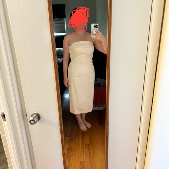 NNT Isaac Mizrahi Cream Ivory White Strapless Sheath Dress Size 12 - Picture 1 of 1